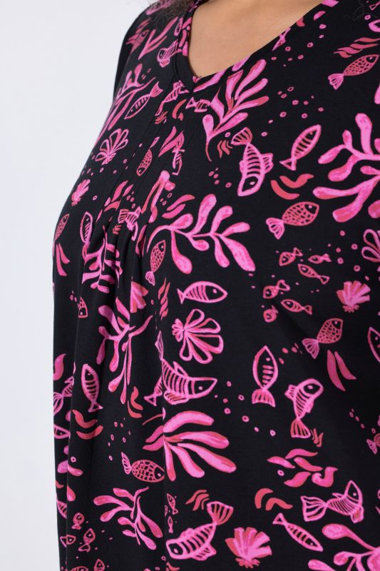 Maritime Print Pointed Hem Tee