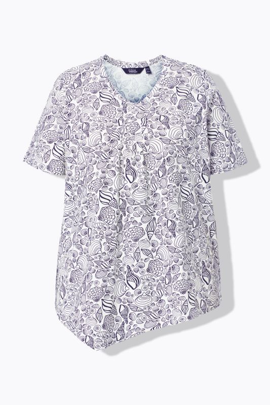 Maritime Print Pointed Hem Tee