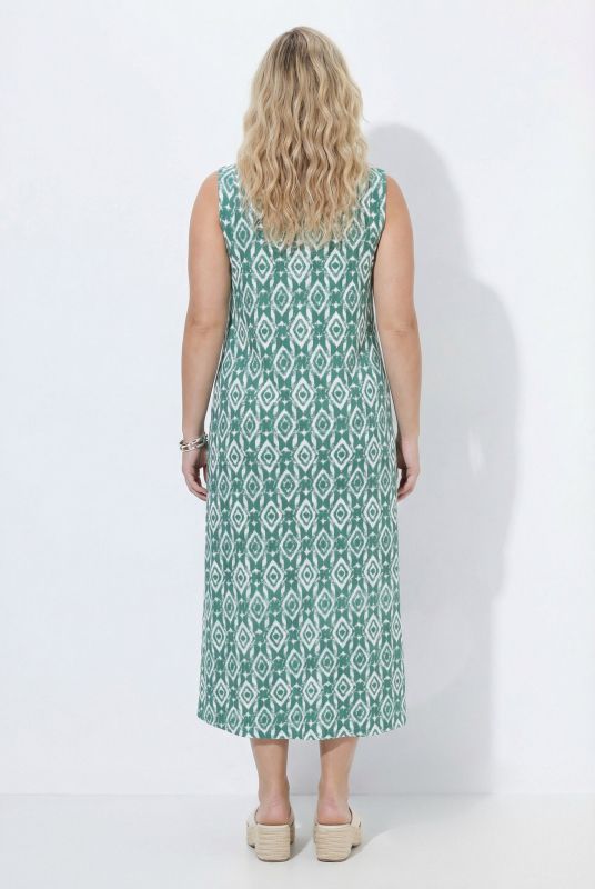 Geometric Diamond Print Sleeveless Dress