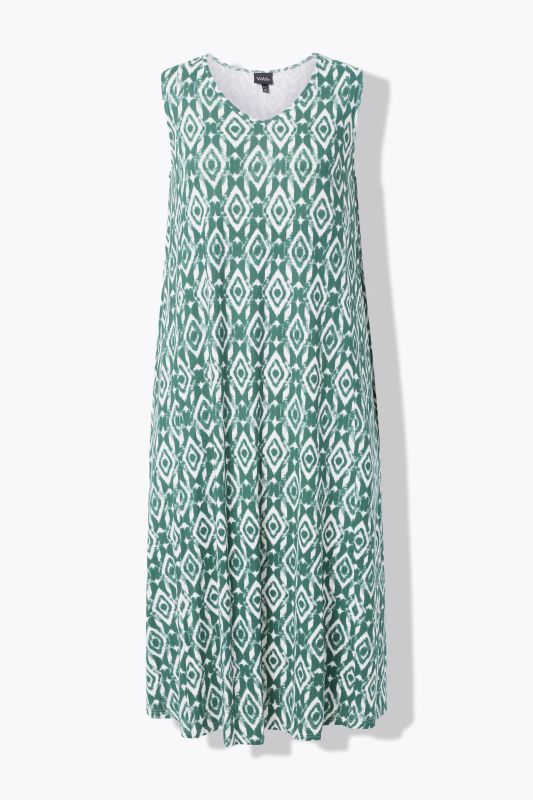 Geometric Diamond Print Sleeveless Dress