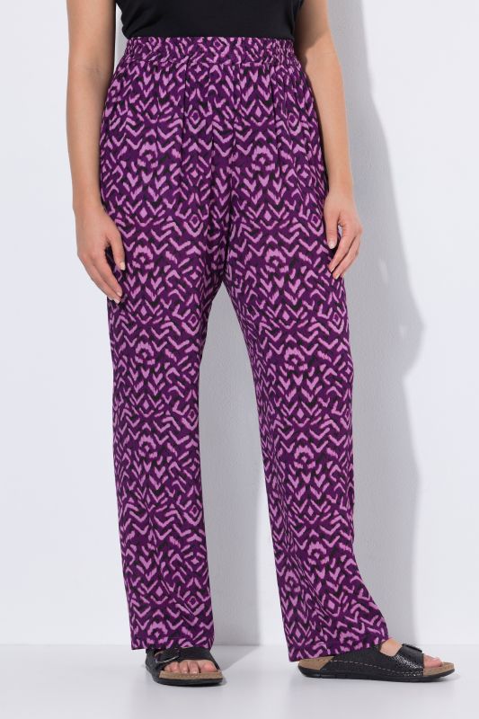 Graphic Print Elastic Waist Pants