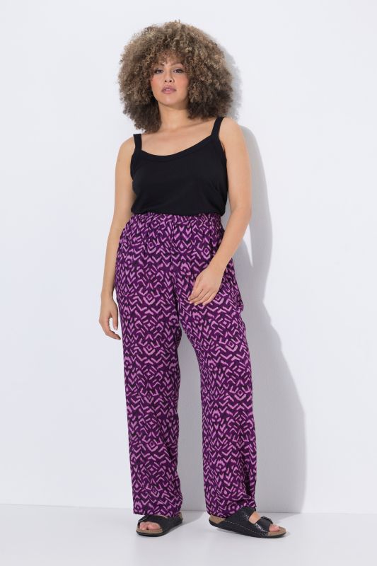 Graphic Print Elastic Waist Pants