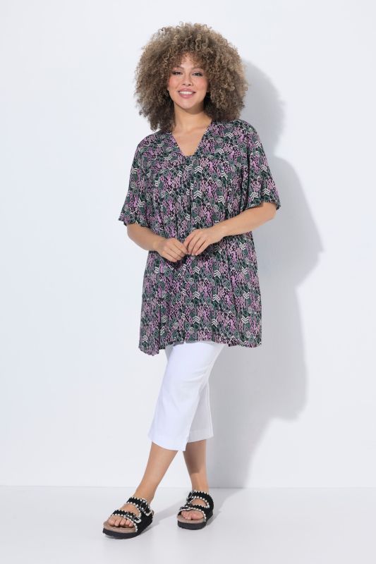 Ikat Print Tunic Blouse