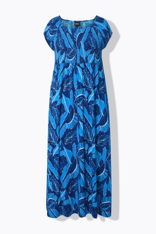 Feather Print Smocked Dress