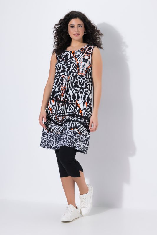 Printed Sleeveless Jersey Dress