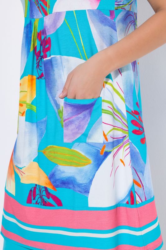 Printed Sleeveless Jersey Dress