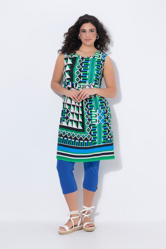 Printed Sleeveless Jersey Dress