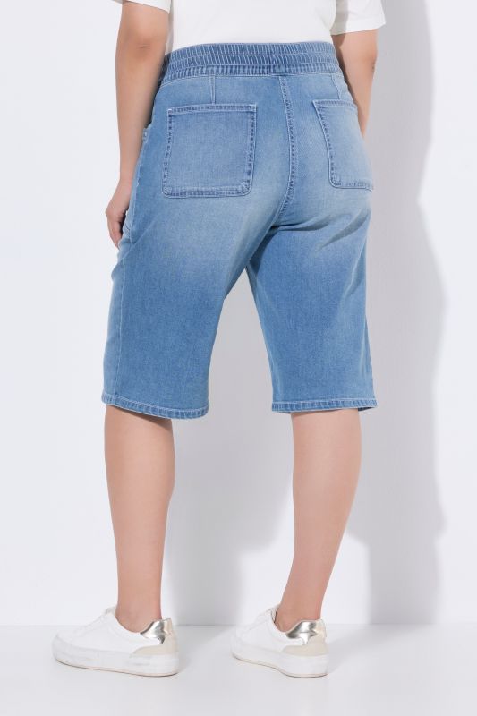 Wide Leg Drawstring Waist Bermuda Shorts