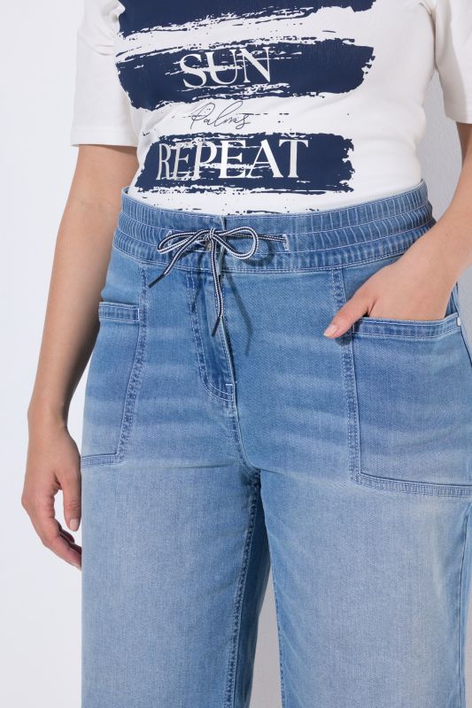 Wide Leg Drawstring Waist Bermuda Shorts