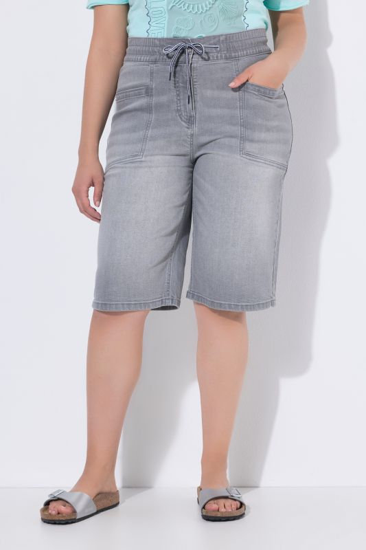 Wide Leg Drawstring Waist Bermuda Shorts