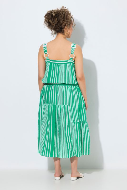 Striped Sleeveless Ruffle Dress