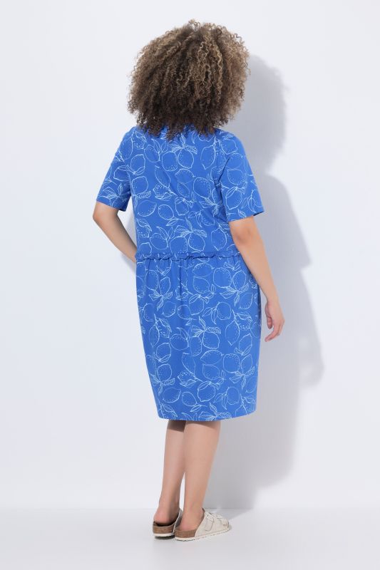 Lemon Print Ruffled T-Shirt Dress