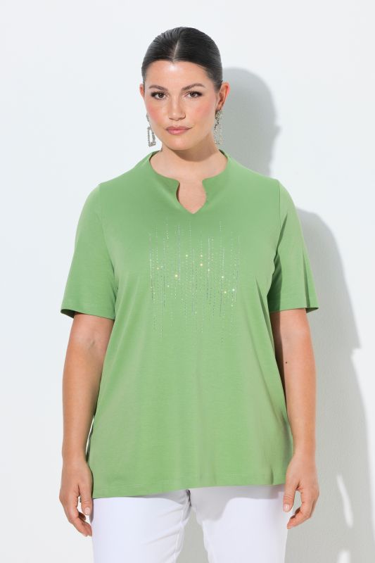 Rhinestoned Pima Cotton Tee