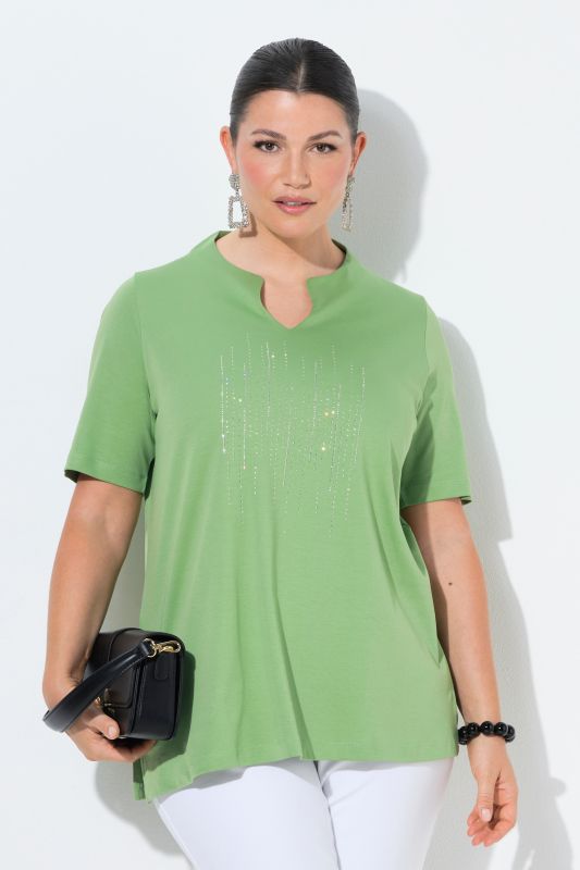 Rhinestoned Pima Cotton Tee