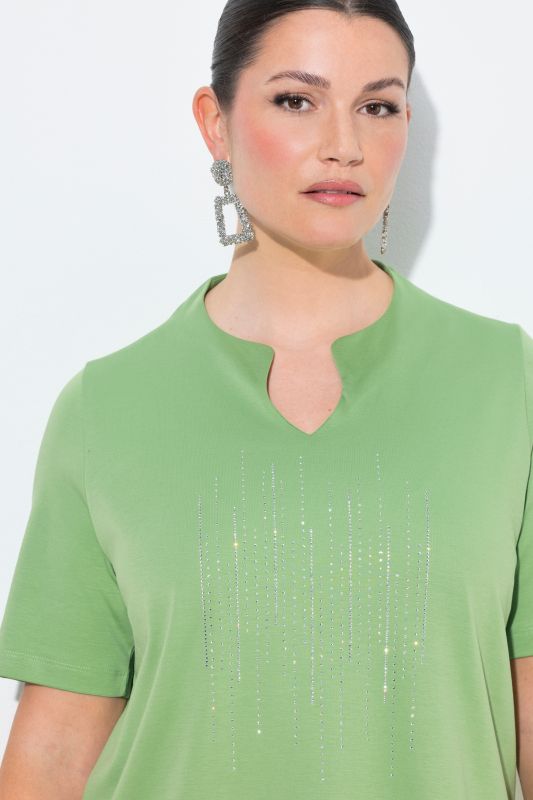 Rhinestoned Pima Cotton Tee