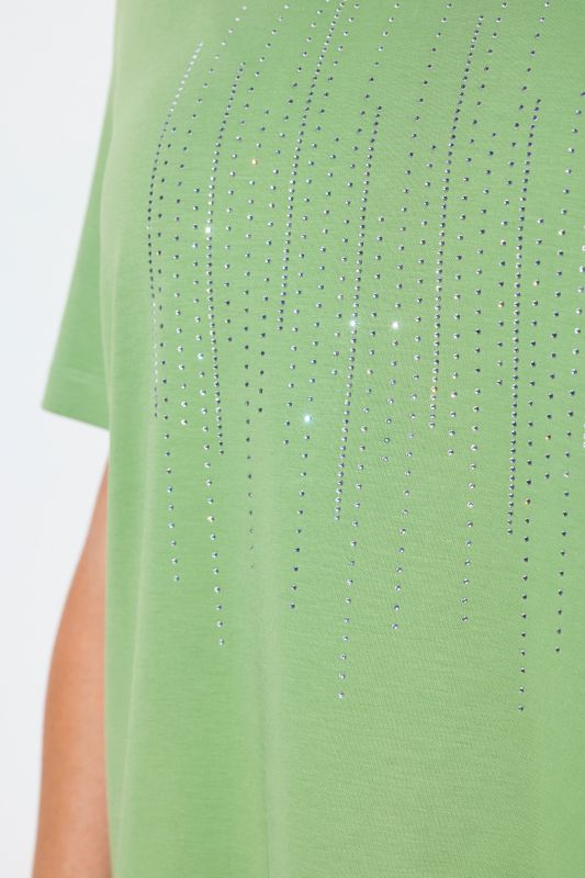 Rhinestoned Pima Cotton Tee