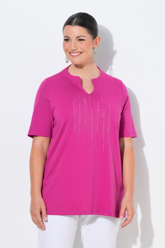 Rhinestoned Pima Cotton Tee