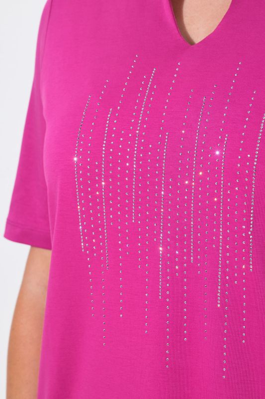 Rhinestoned Pima Cotton Tee