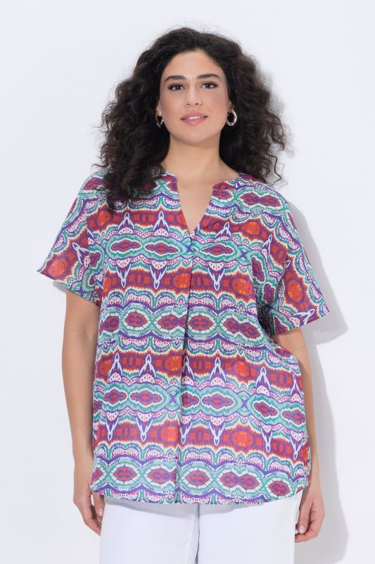 Printed Split Neck Blouse