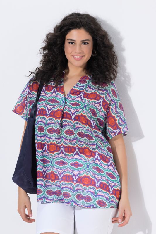 Printed Split Neck Blouse