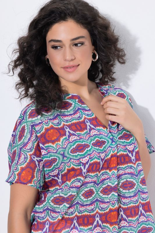 Printed Split Neck Blouse