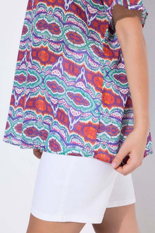 Printed Split Neck Blouse