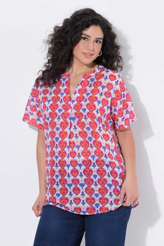 Printed Split Neck Blouse