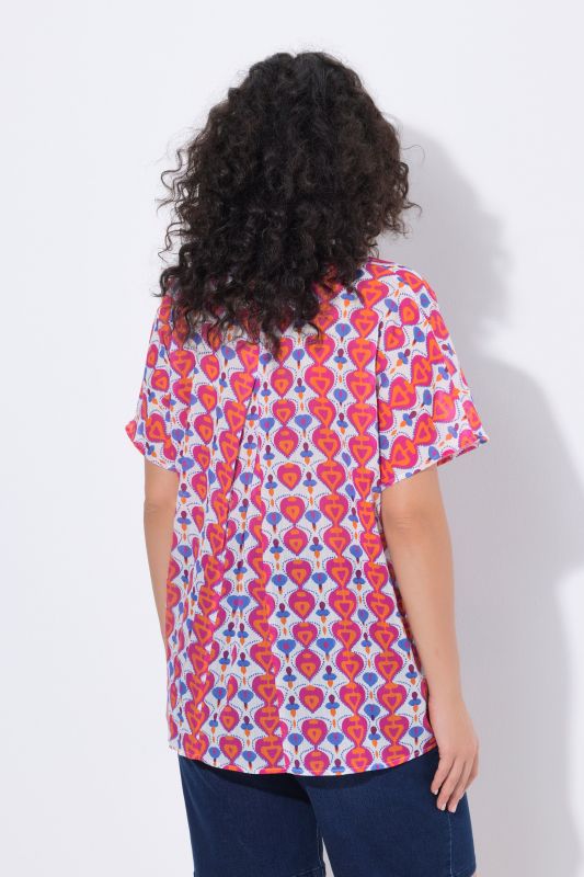 Printed Split Neck Blouse