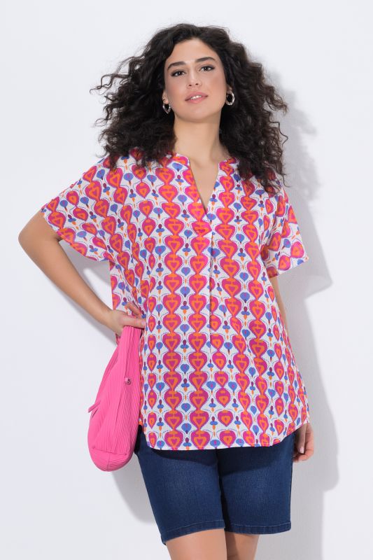 Printed Split Neck Blouse
