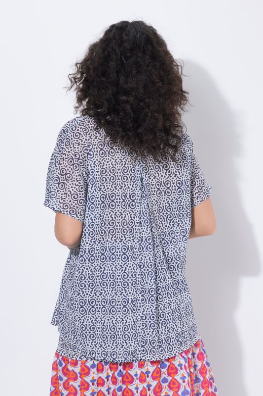 Printed Split Neck Blouse