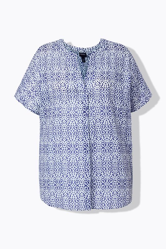 Printed Split Neck Blouse