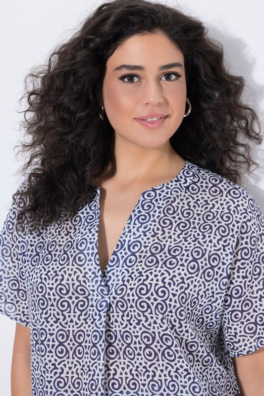 Printed Split Neck Blouse