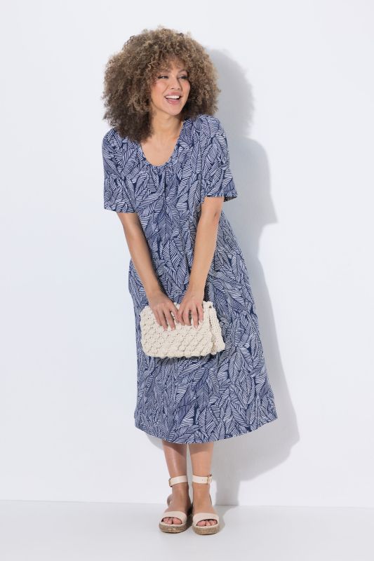 Leaf Print T-Shirt Dress