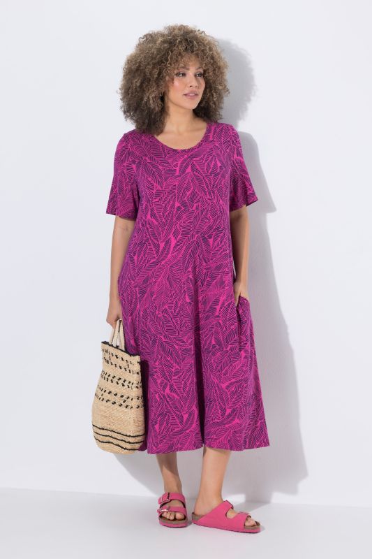 Leaf Print T-Shirt Dress