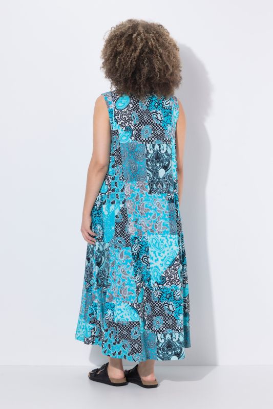 Patchwork Paisley Sleeveless Dress