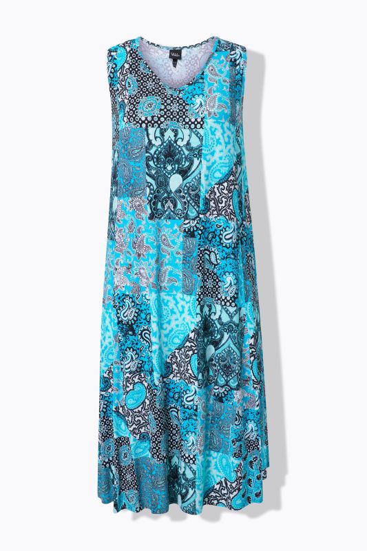 Patchwork Paisley Sleeveless Dress