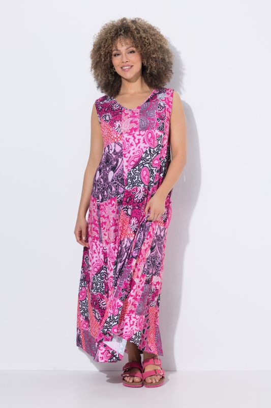 Patchwork Paisley Sleeveless Dress