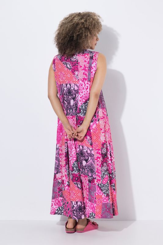 Patchwork Paisley Sleeveless Dress