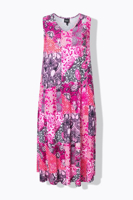 Patchwork Paisley Sleeveless Dress