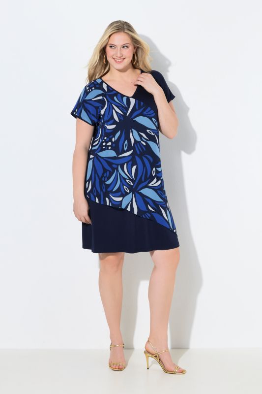Abstract Floral Chiffon Panel Dress