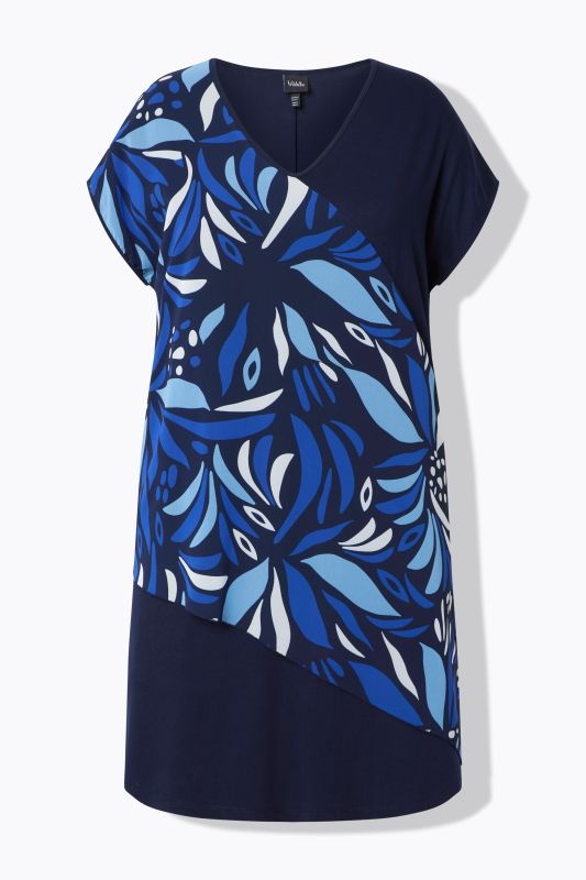 Abstract Floral Chiffon Panel Dress