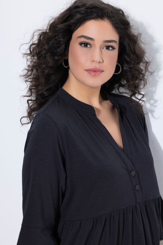 Trumpet Sleeve Ruffle Dress