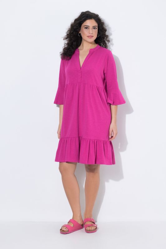 Trumpet Sleeve Ruffle Dress