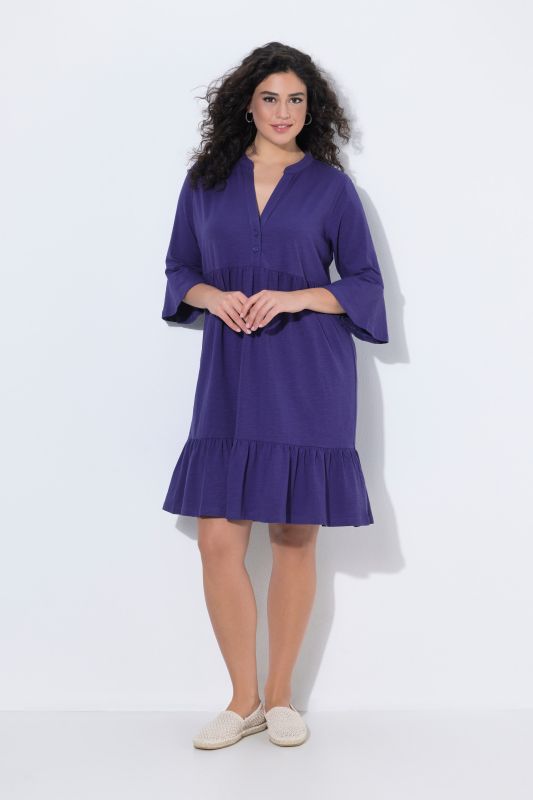 Trumpet Sleeve Ruffle Dress