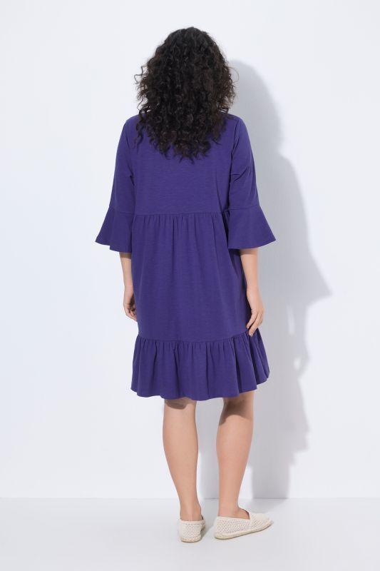 Trumpet Sleeve Ruffle Dress