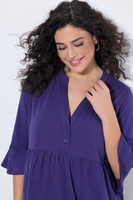 Trumpet Sleeve Ruffle Dress