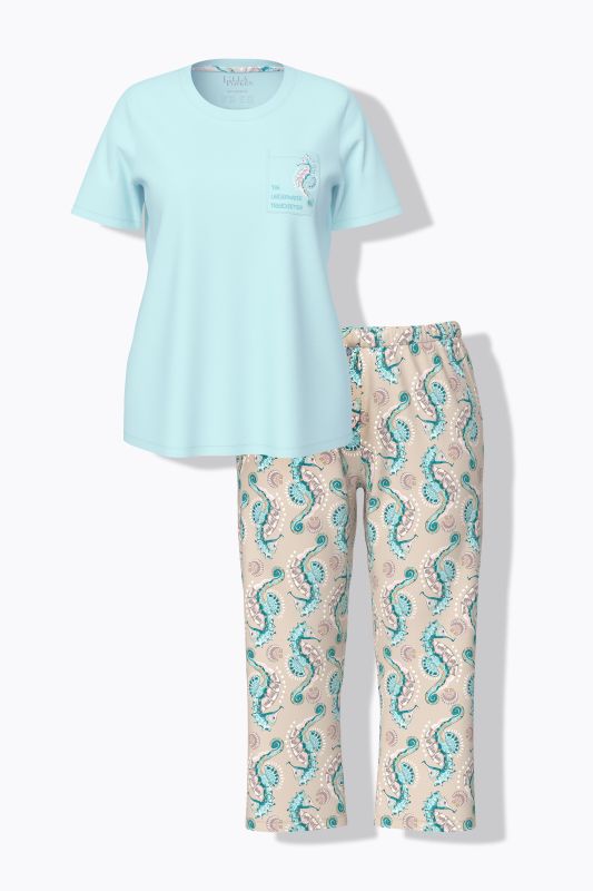 Seahorse Print Pajama Set