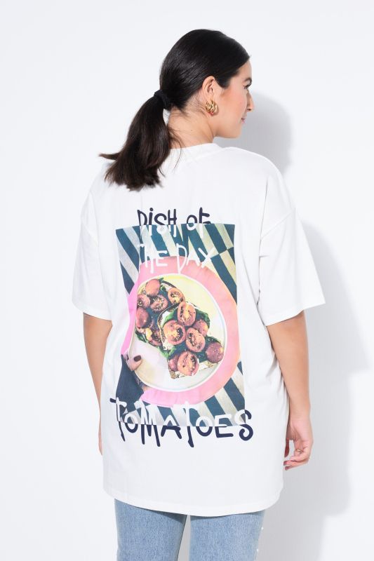 Блуза с шифон и цветен градиент