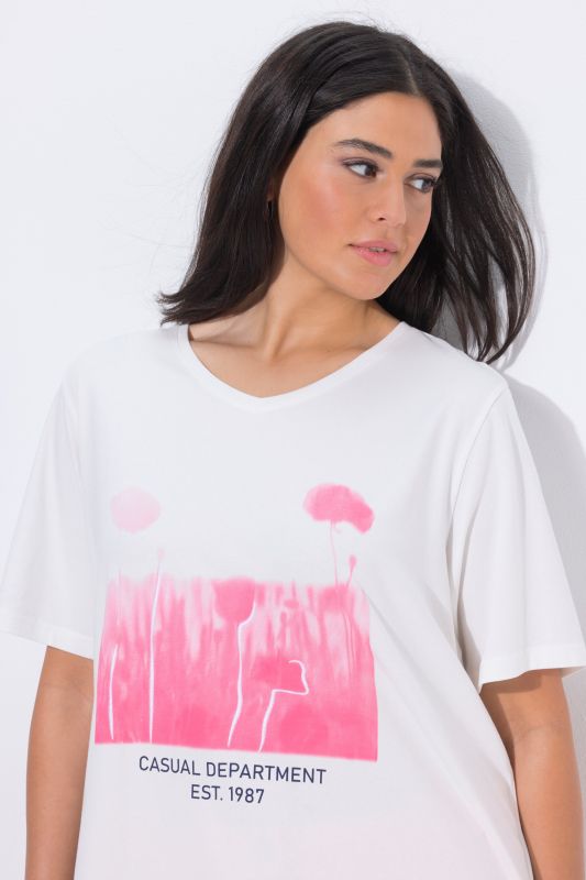 Printed Layered Mesh Blouse