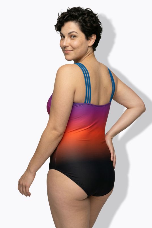 Sunset Gradient Split Strap Swimsuit